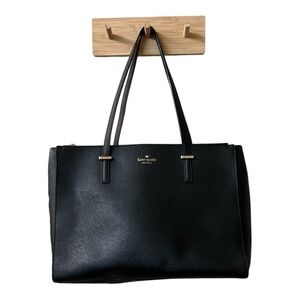 Kate Spade Cedar Street Jensen Tote Bag Black Textured Saffiano Leather Purse
